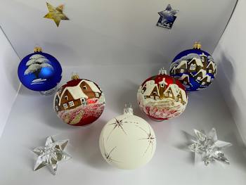 Mundgeblasene Weihnachtskugeln Erzgebirge — Auswahl
