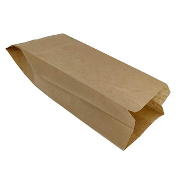 bedruckte Papiertragetaschen, Flachhenkel - weiß - braun bedruckte Papiertragetaschen, Flachhenkel - weiß - braun