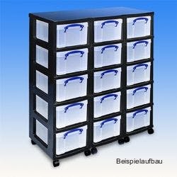 Schubladen Racks Triple Tower 15 x 4-Liter-Boxen, Gestell schwarz - Schubladen-Rack ...