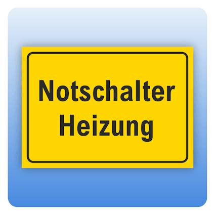 Notschalter Heizung - Aufkleber Notschalter Heizung - Aufkleber