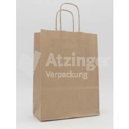 Braune Papiertragetaschen Aus Geripptem Papier Mit Kordelhenkel – In 5 Größen Wählbar