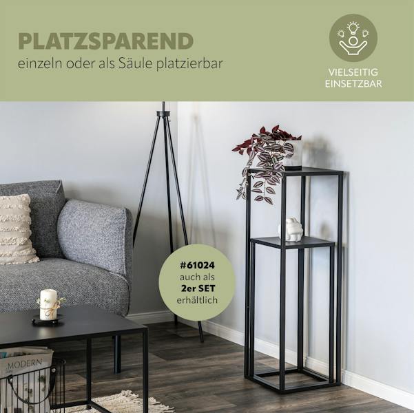 Bremermann Blumenhocker Metall in Schwarz 26x26x60,5 cm