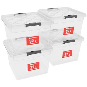ATHLON TOOLS 4x 32 L Aufbewahrungsboxen