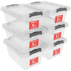 ATHLON TOOLS 6x 5L Aufbewahrungsboxen mit Deckel, lebensmittelecht