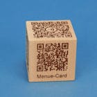 Holzwürfel mit QR-CODE Menuekarte
